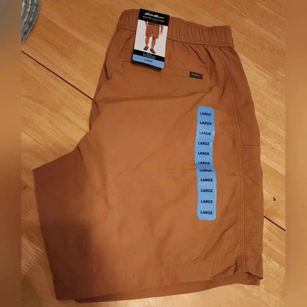 NWT‎ Eddie Bauer brown tech shorts sizes large & xlarge